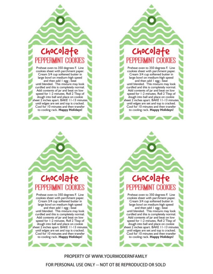 Étiquettes de recettes en papier sur le thème de Noël.