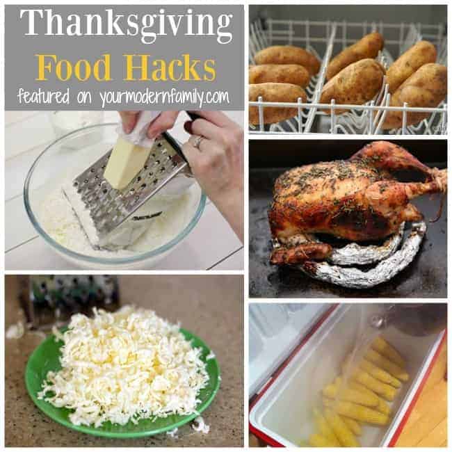 Collage de divers produits sur le thème de Thanksgiving avec texte.
